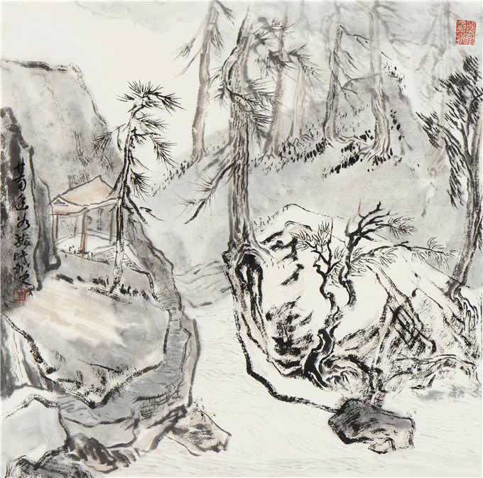 1606118478253058722.jpg 登高临水 34x35cm,纸本设色,2020年.jpg