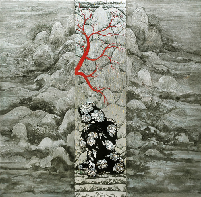 钟伟勇 《听雨》160x160cm.jpg