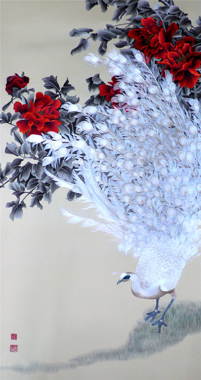 姚惠芬-《孔雀牡丹》.jpg