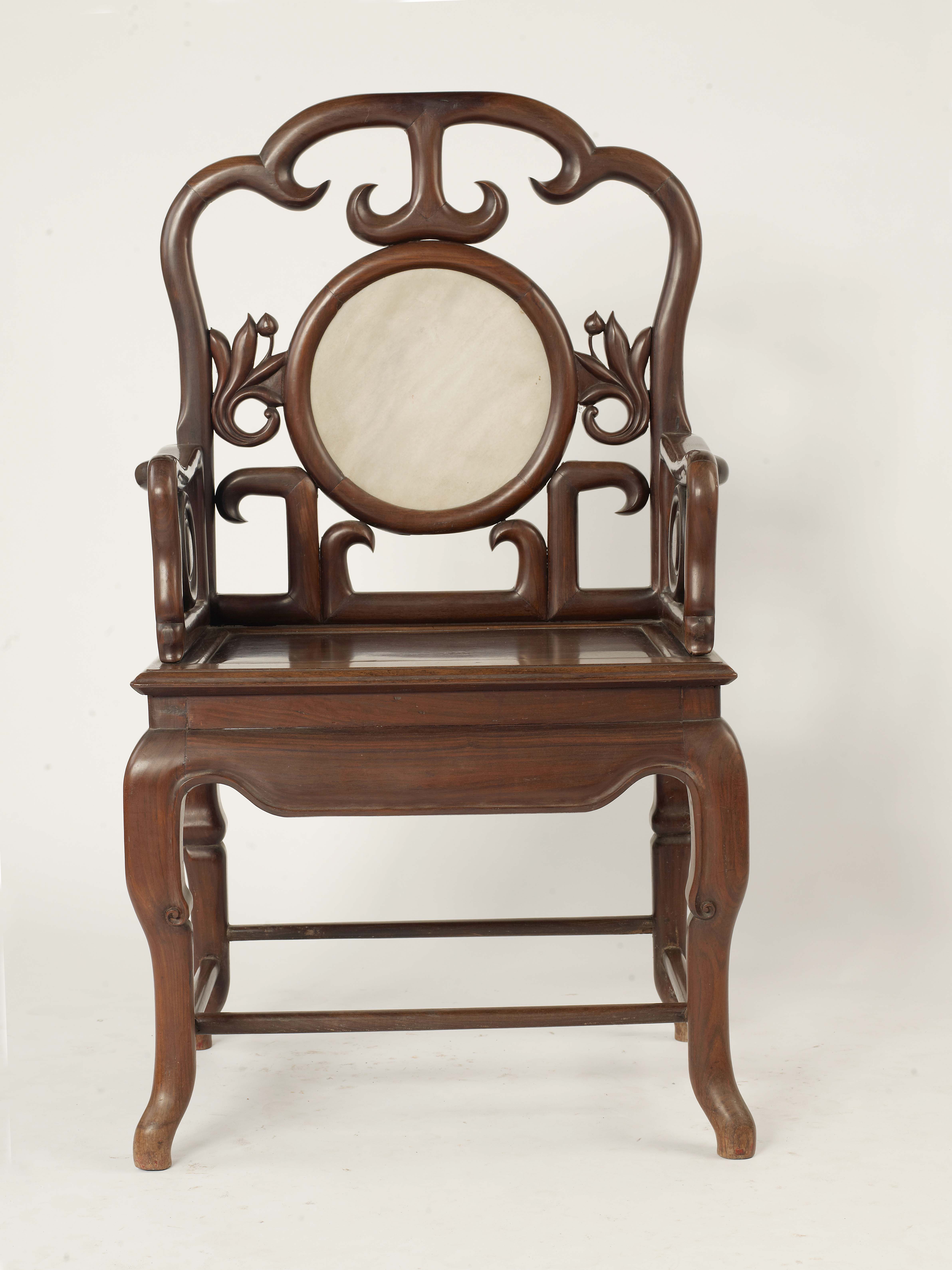 清酸枝木云石扶手椅-7