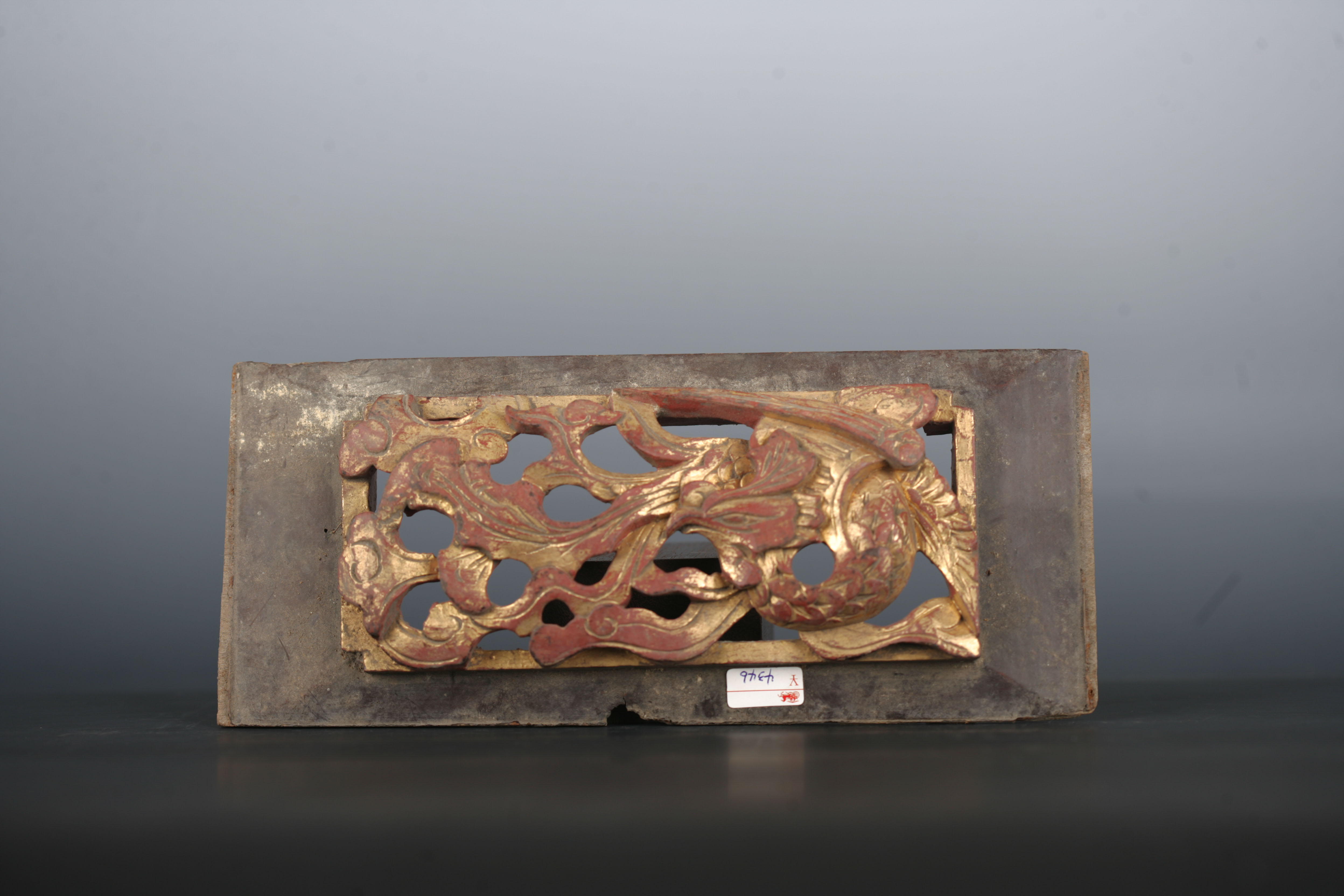 清金漆木镂雕凤凰纹花板