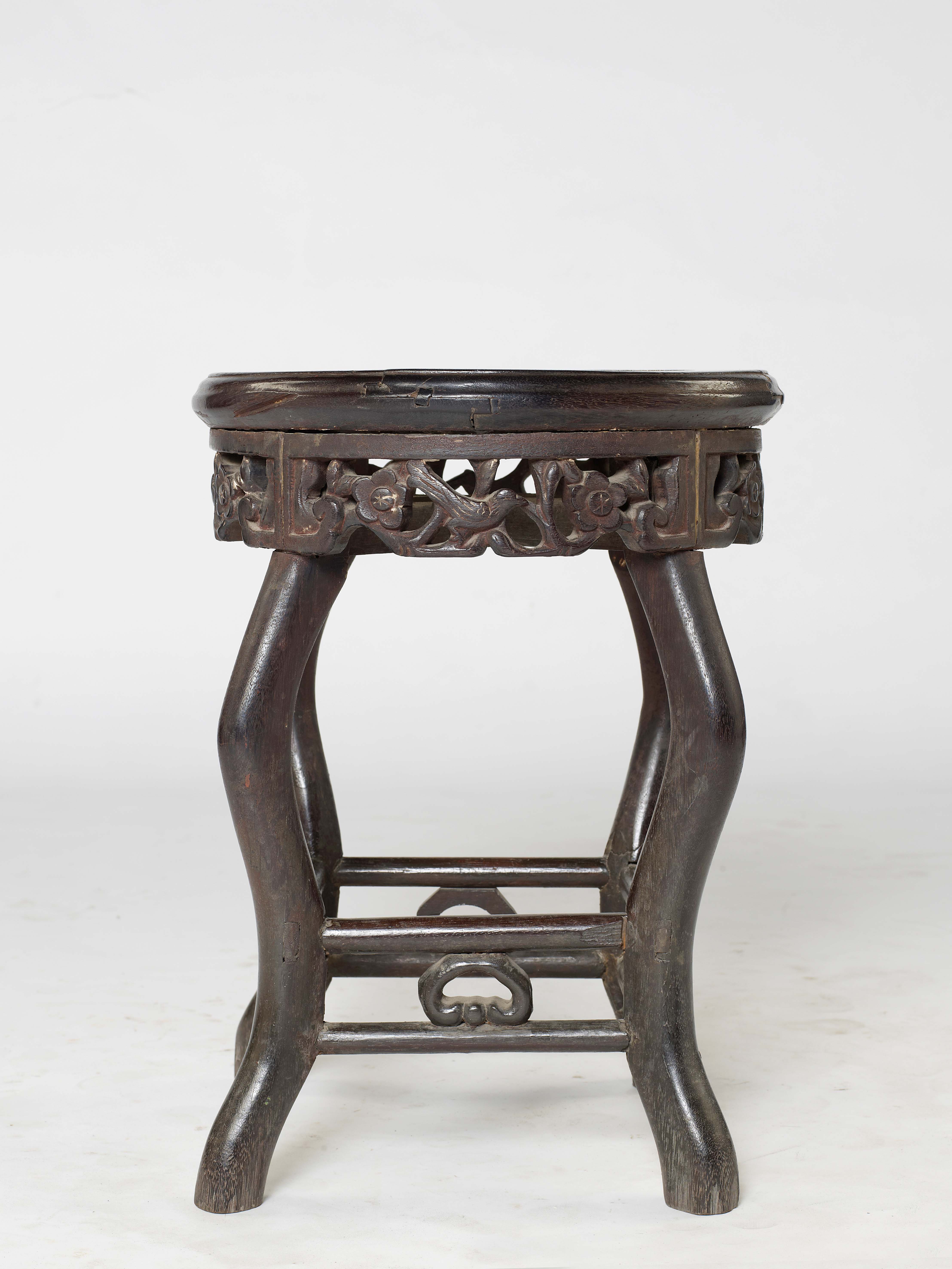 清坤甸木云石圆凳-4