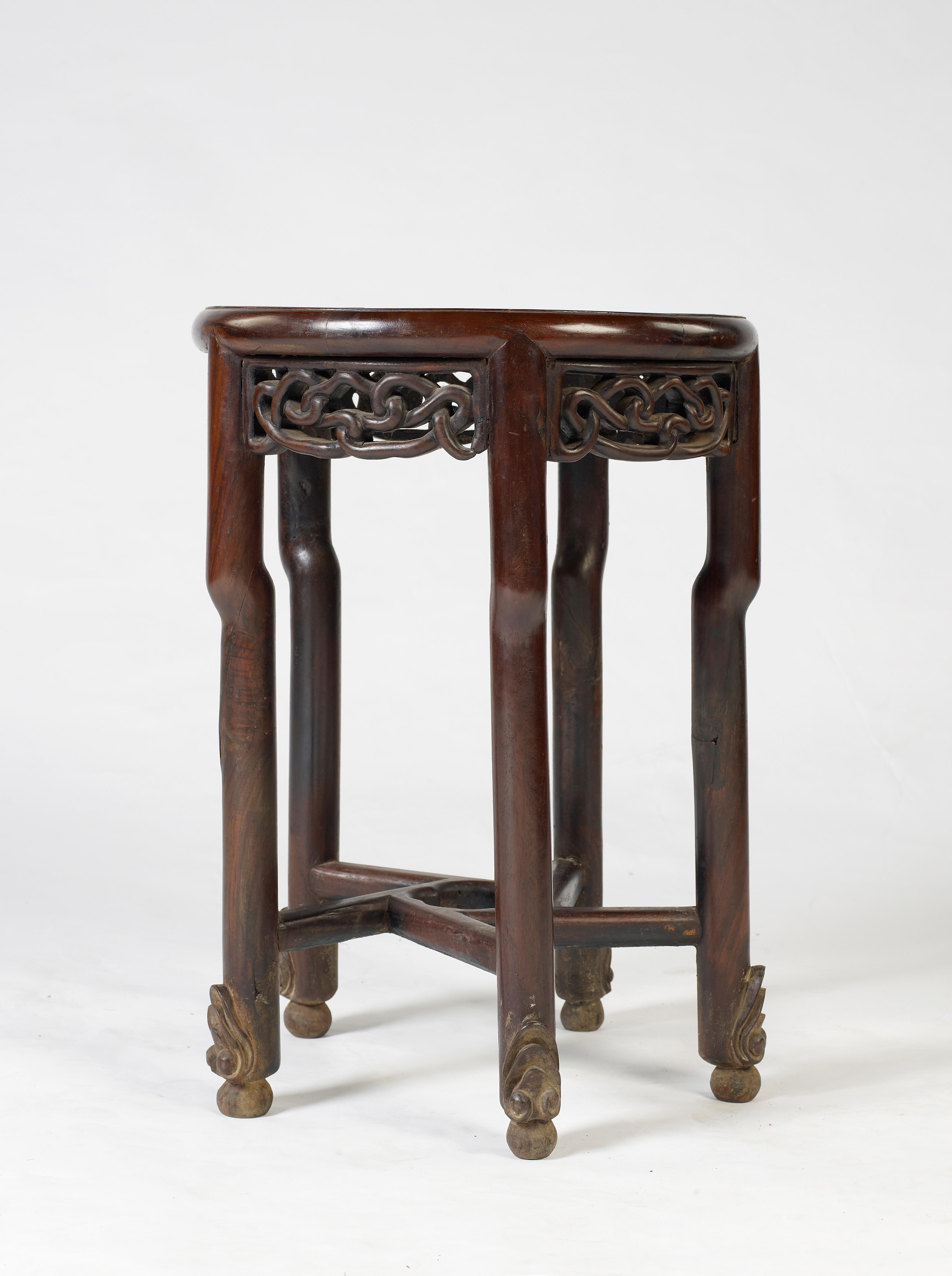 中华民国酸枝木圆凳-2