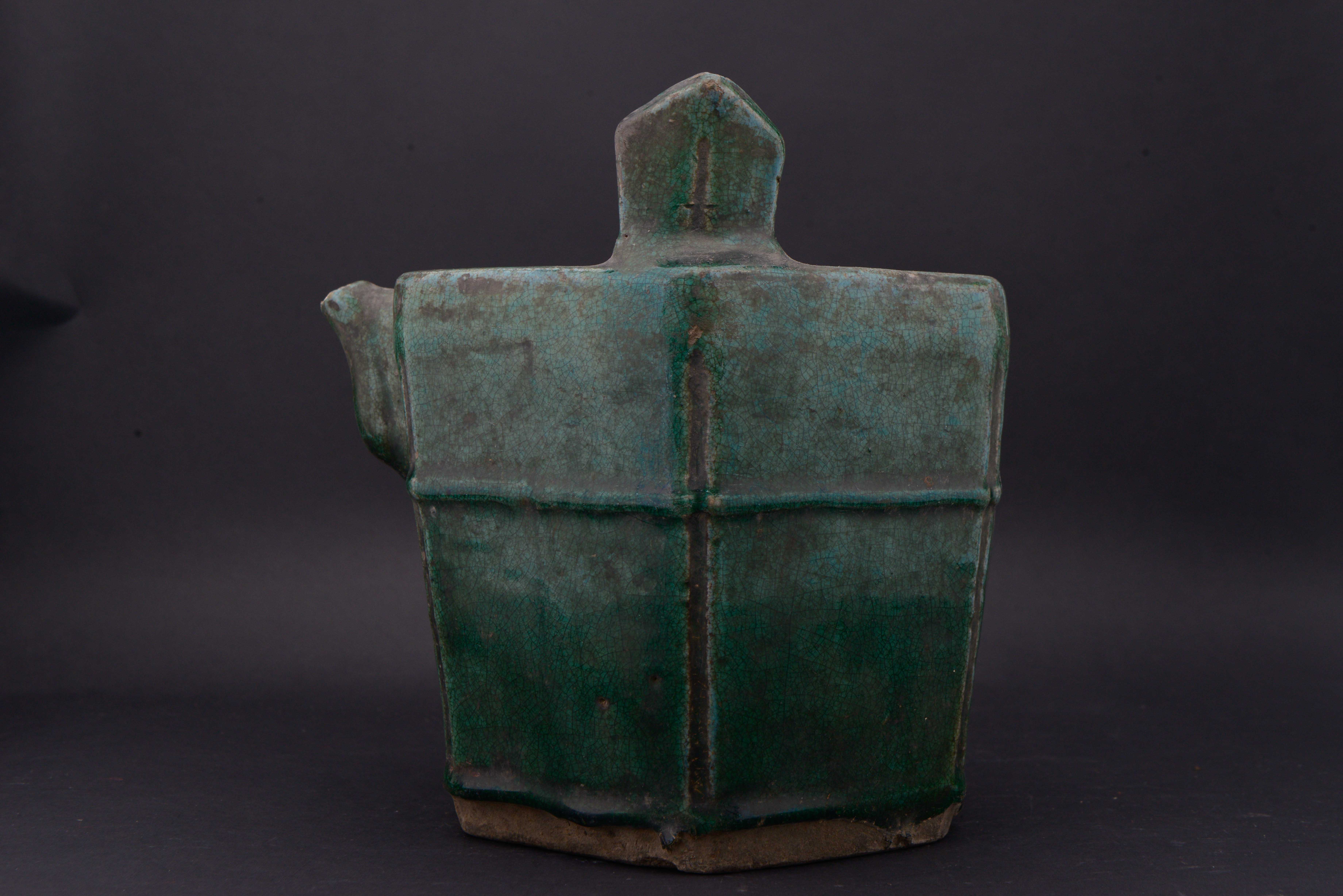 中华民国石湾窑绿釉陶壶-6