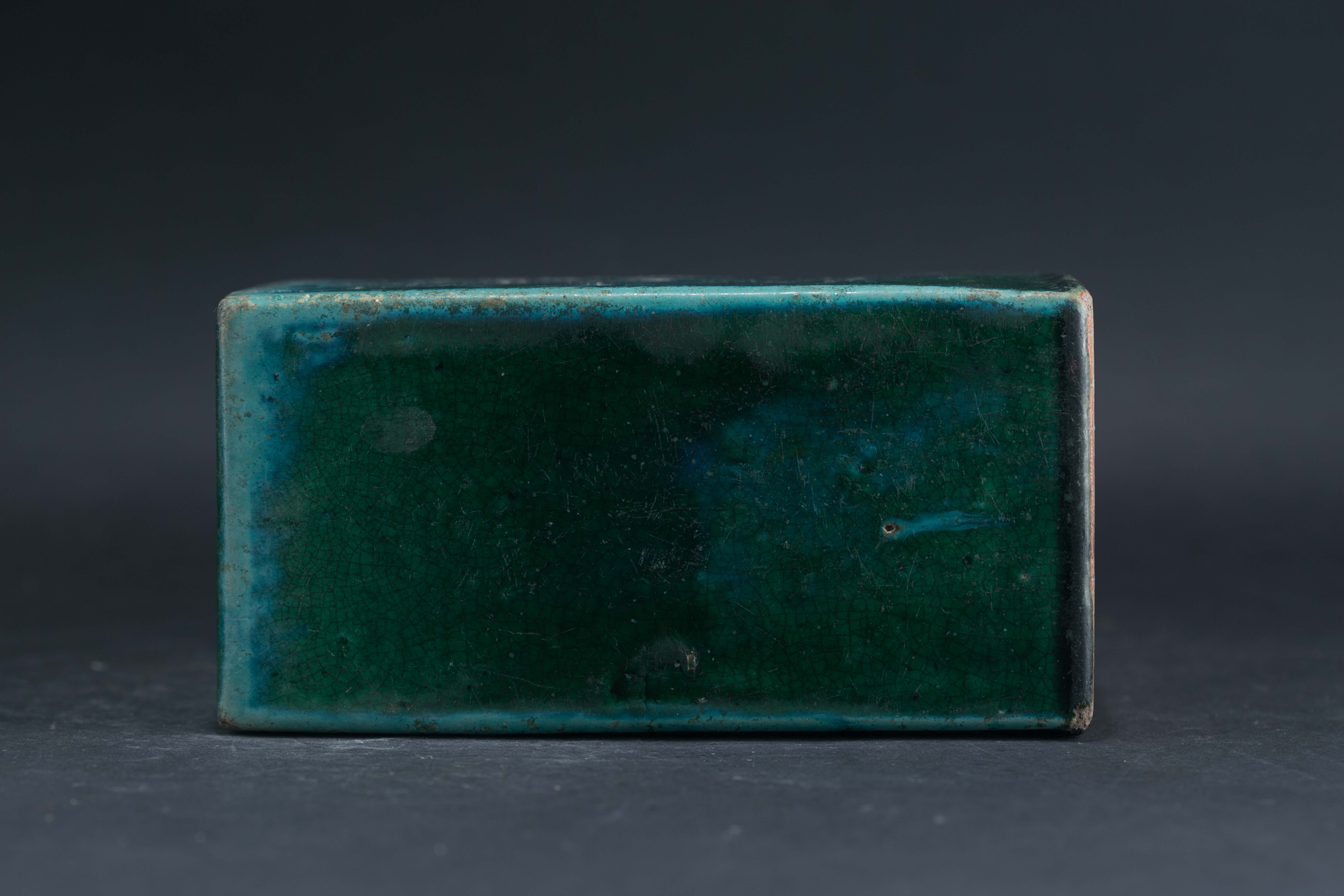 中华民国石湾窑绿釉陶枕-6