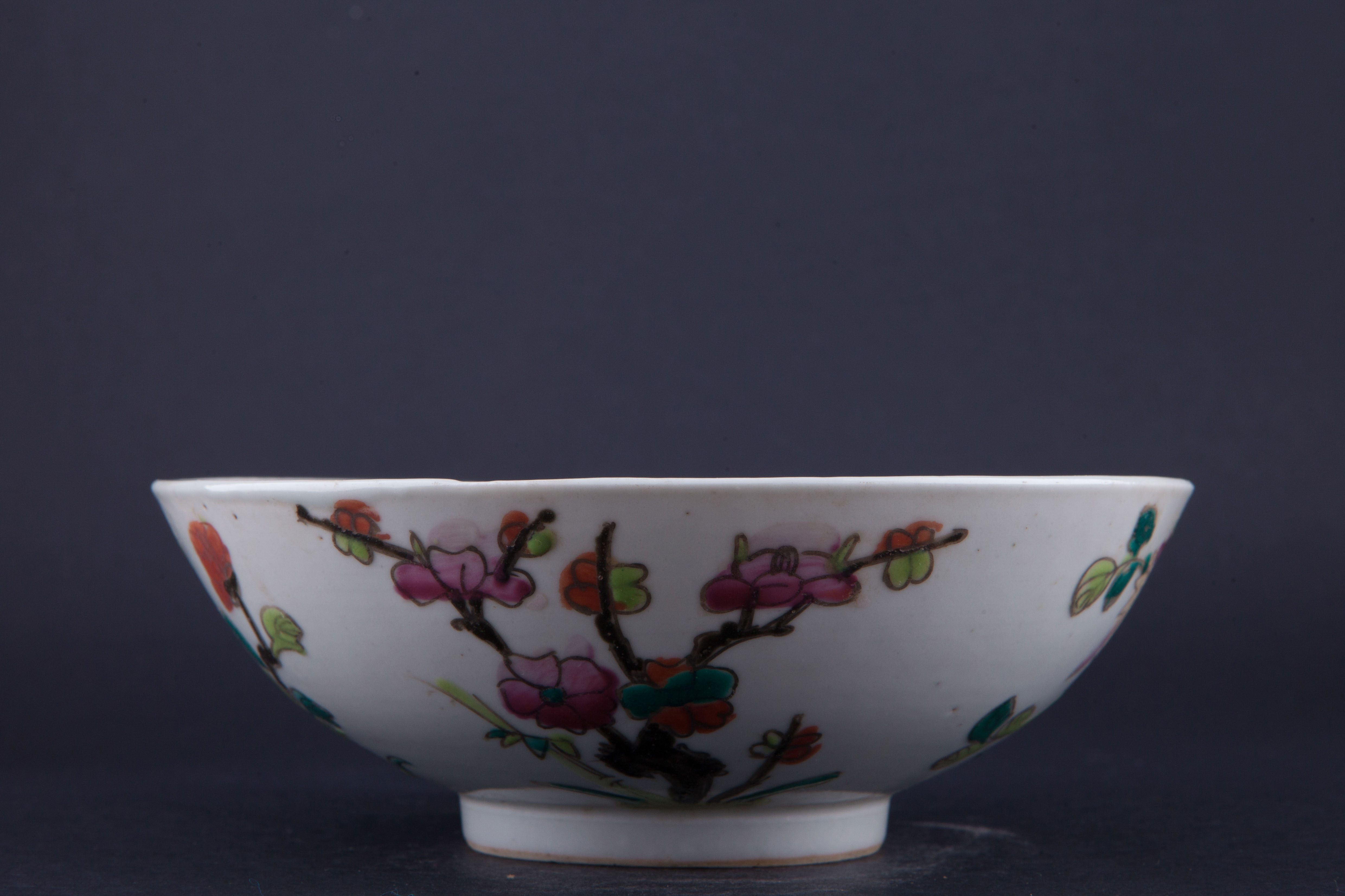 清粉彩四季花卉纹碗-211