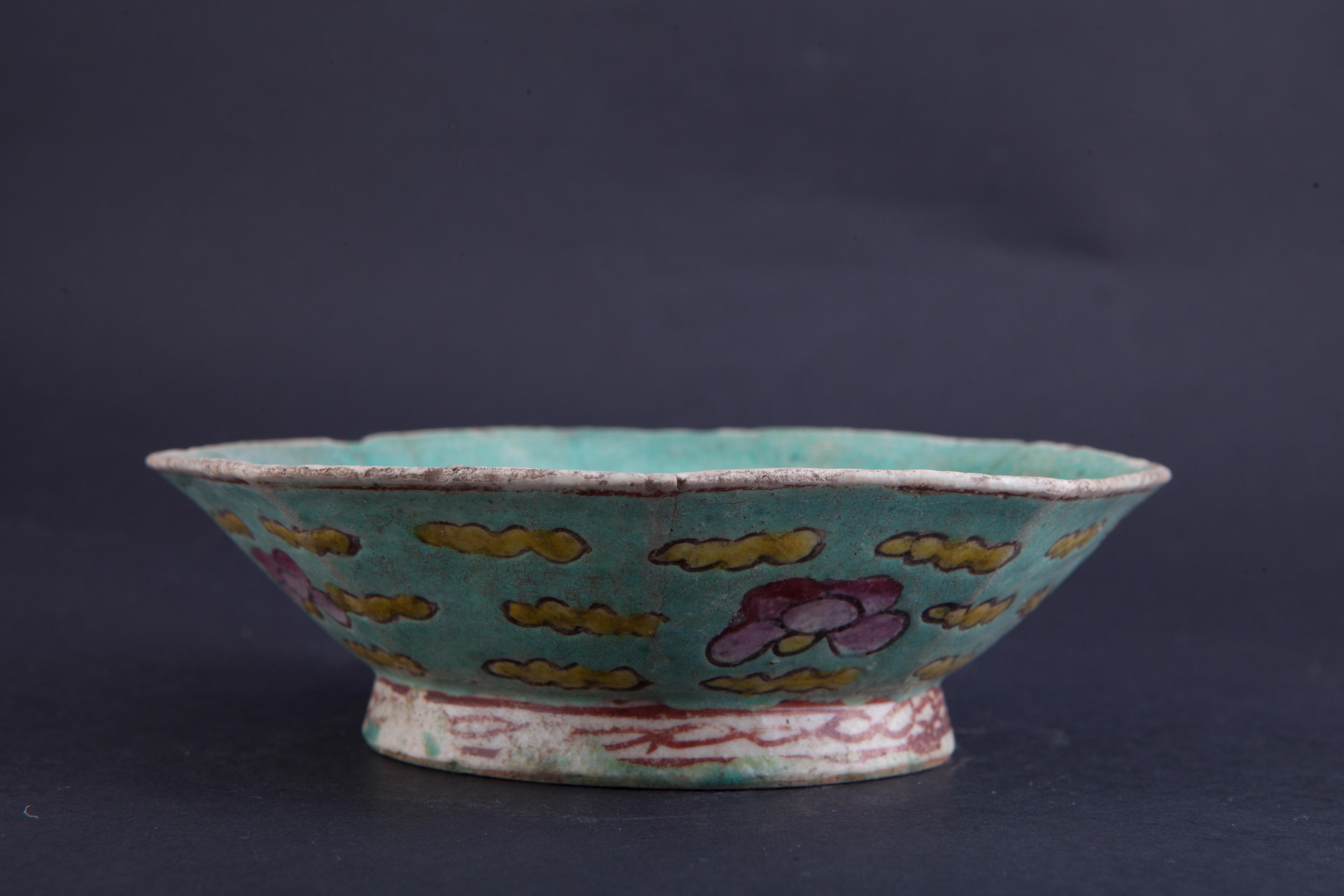 清粉彩福寿纹八角碗-10