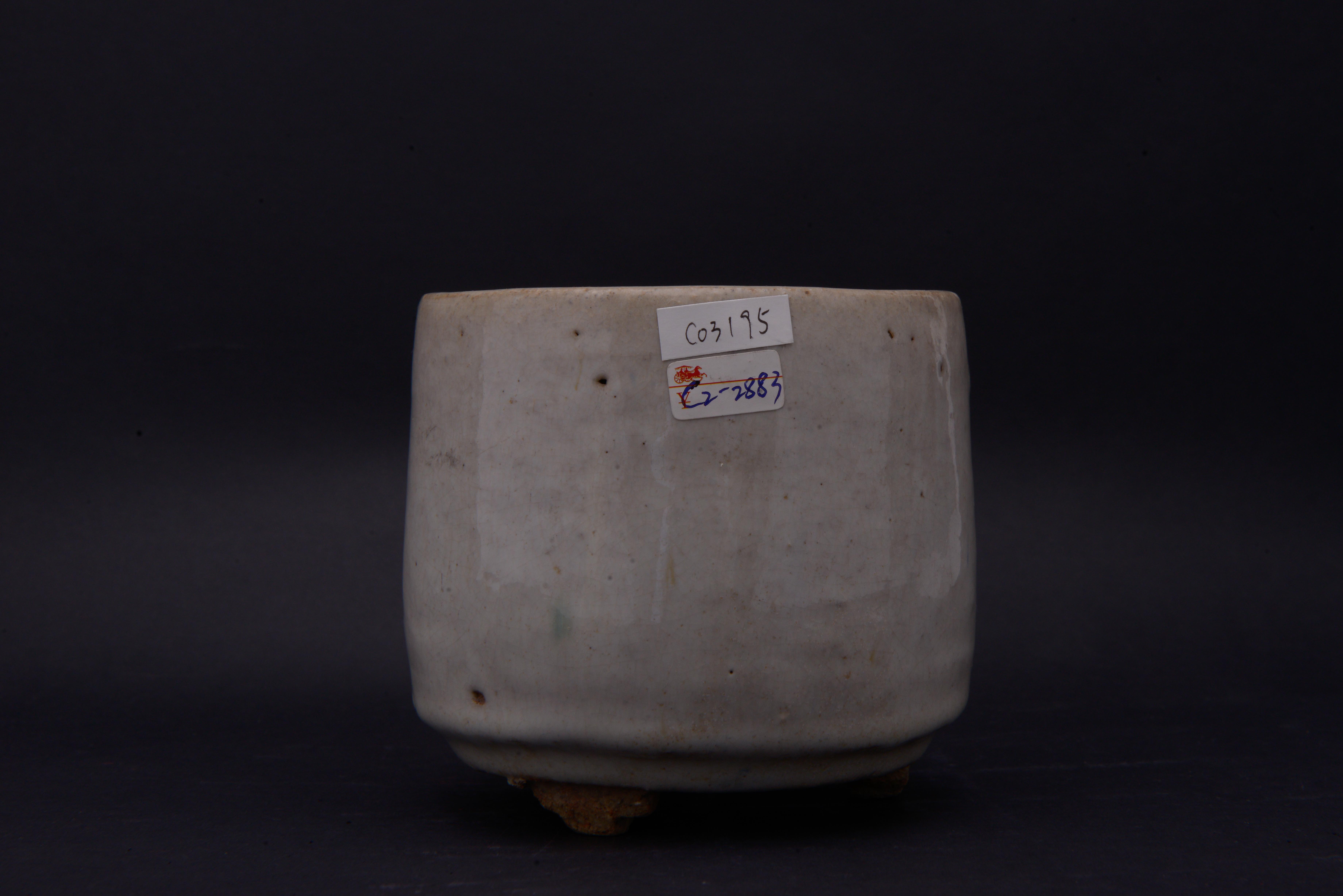 中华民国仿哥釉三足筒式炉-2