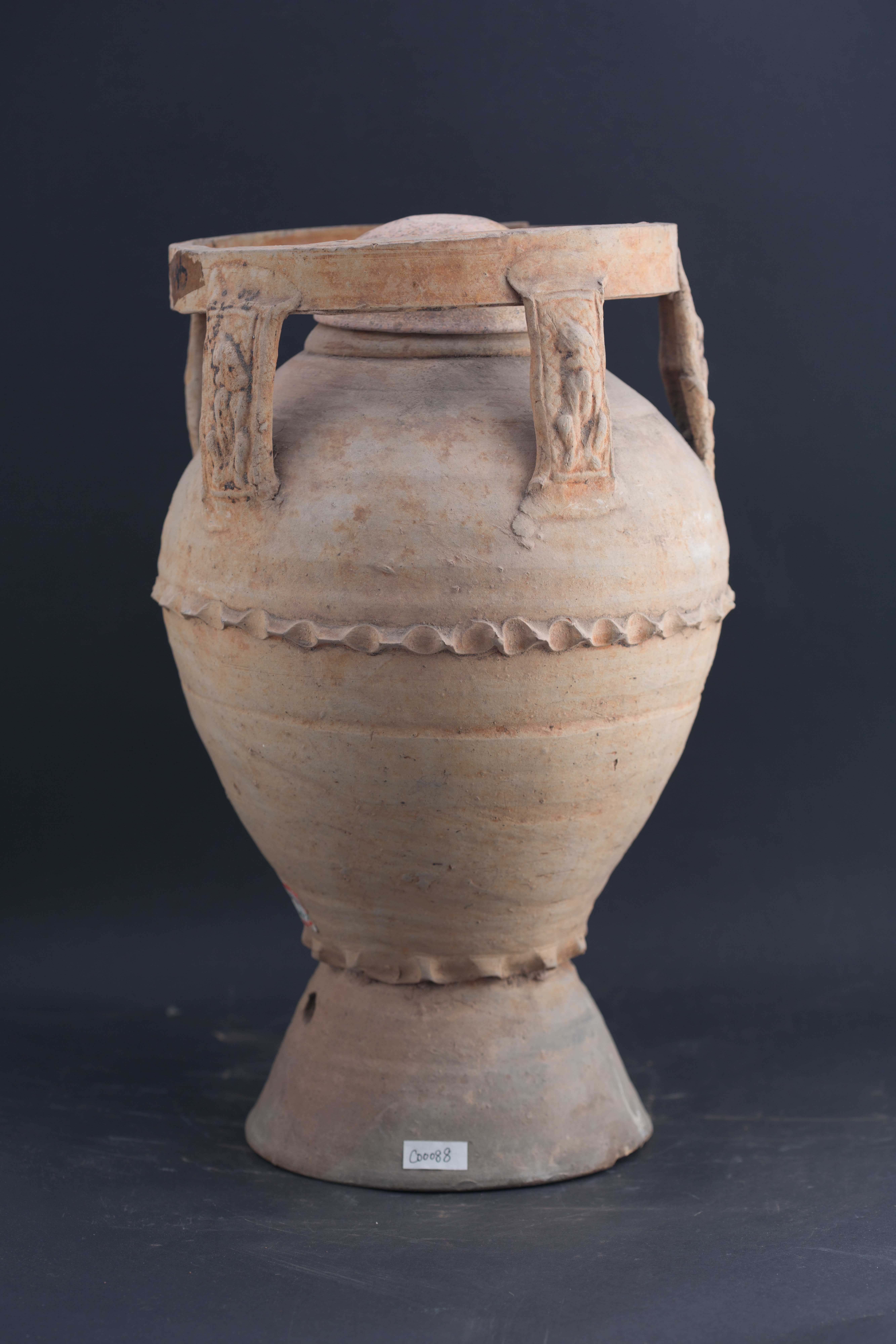 宋兽纹陶魂瓶（附盖) -东莞市可园博物馆