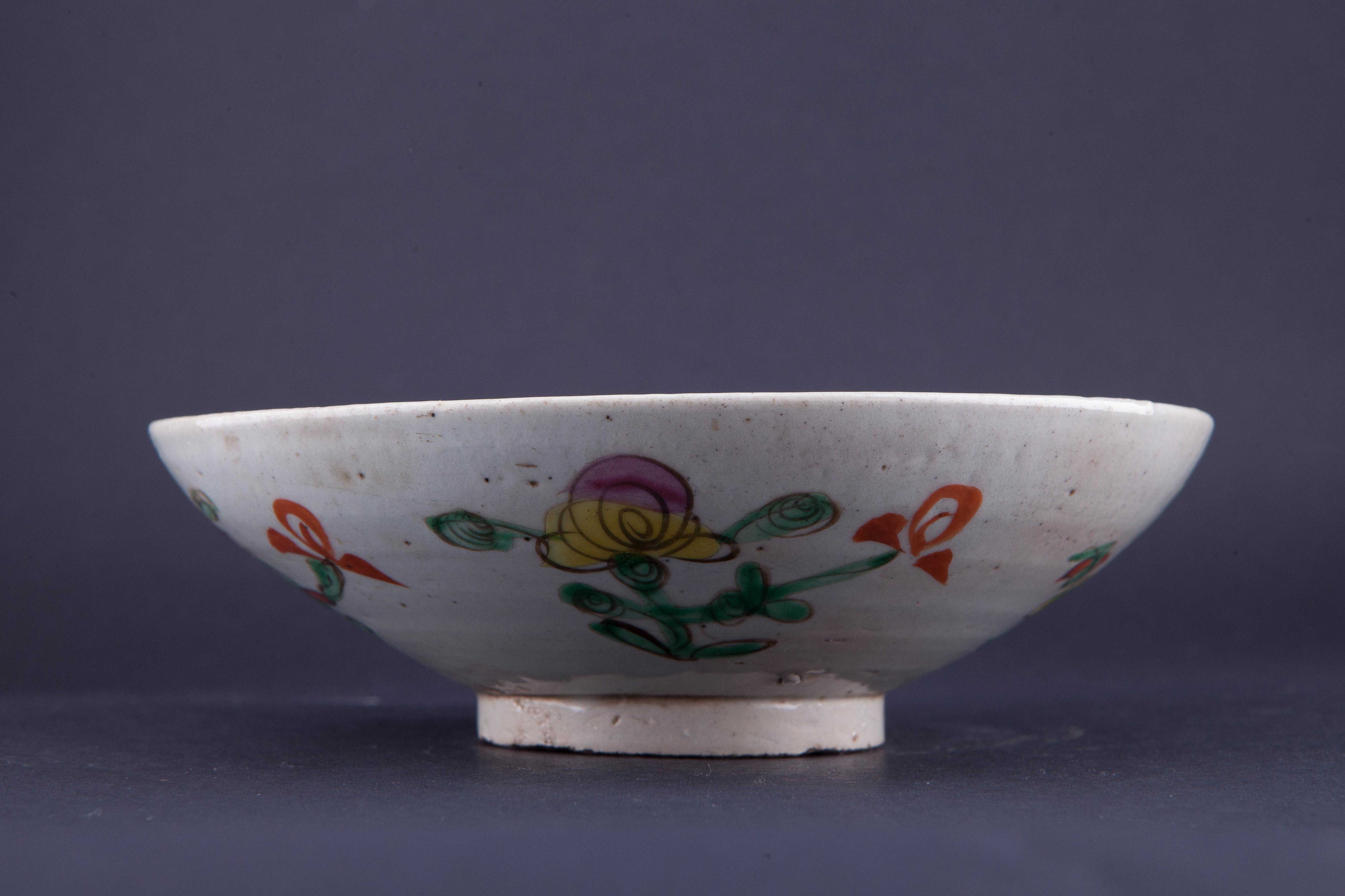 清粉彩四季花卉纹碗-183