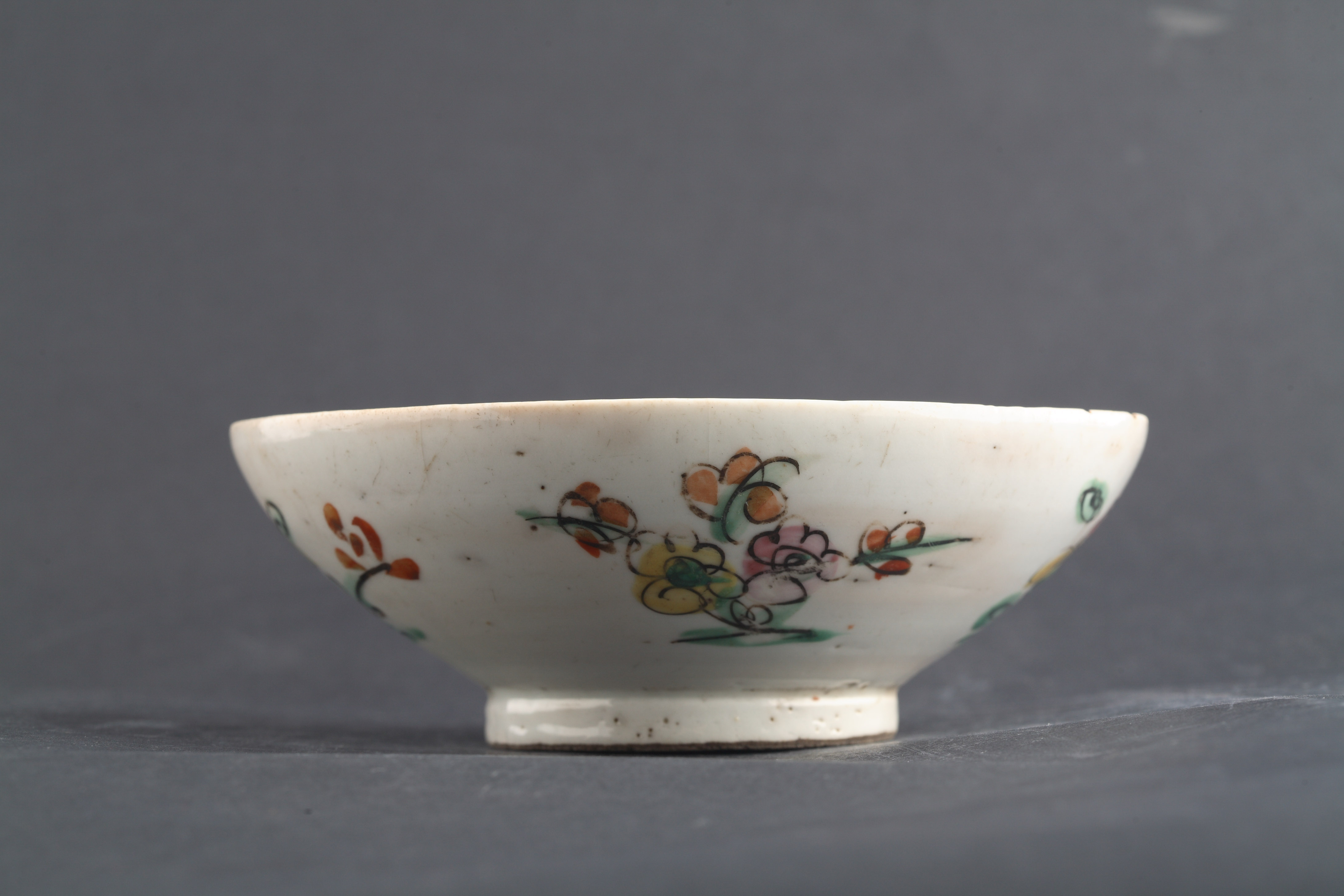 清粉彩四季花卉纹碗-13