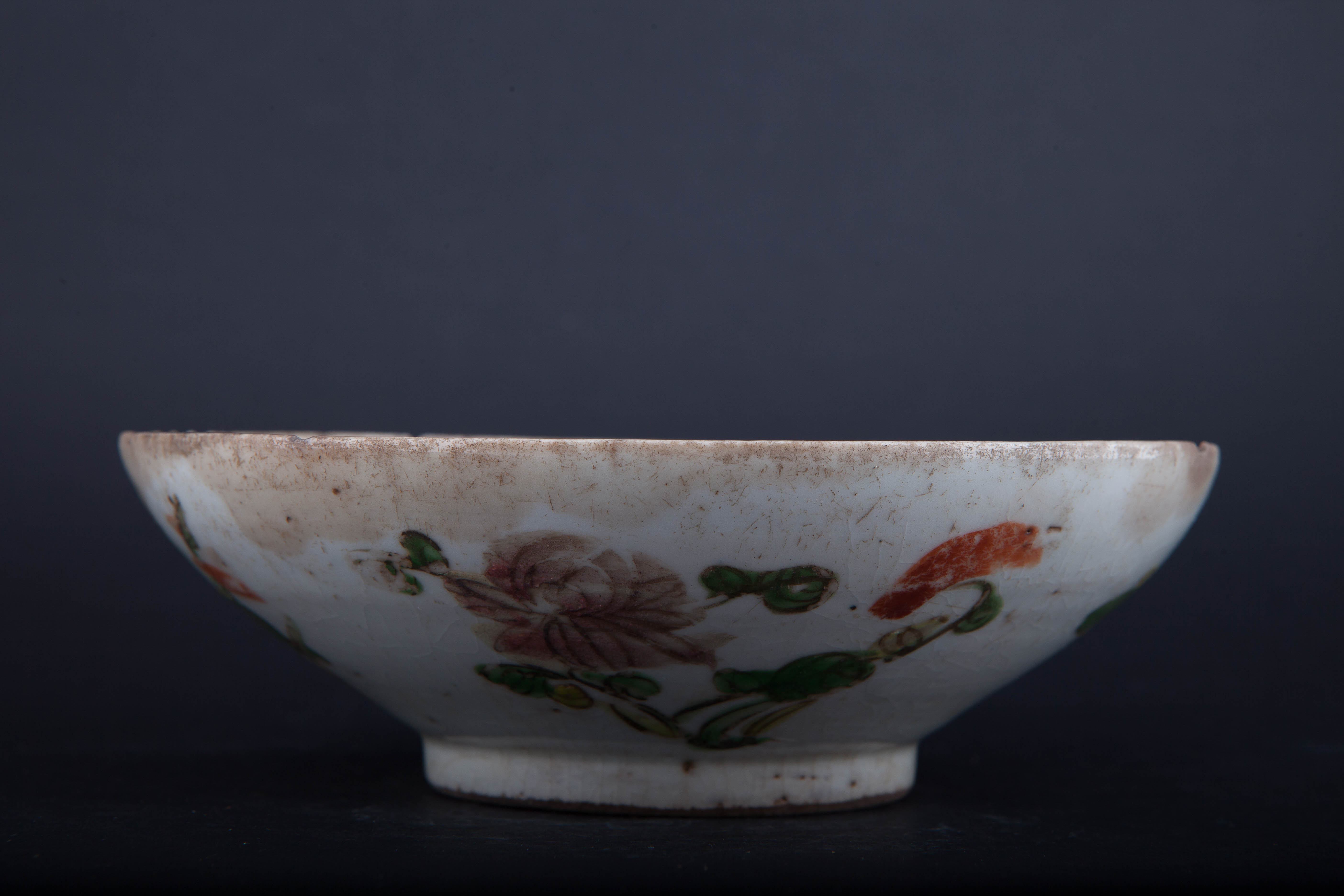 清粉彩四季花卉纹碗-78