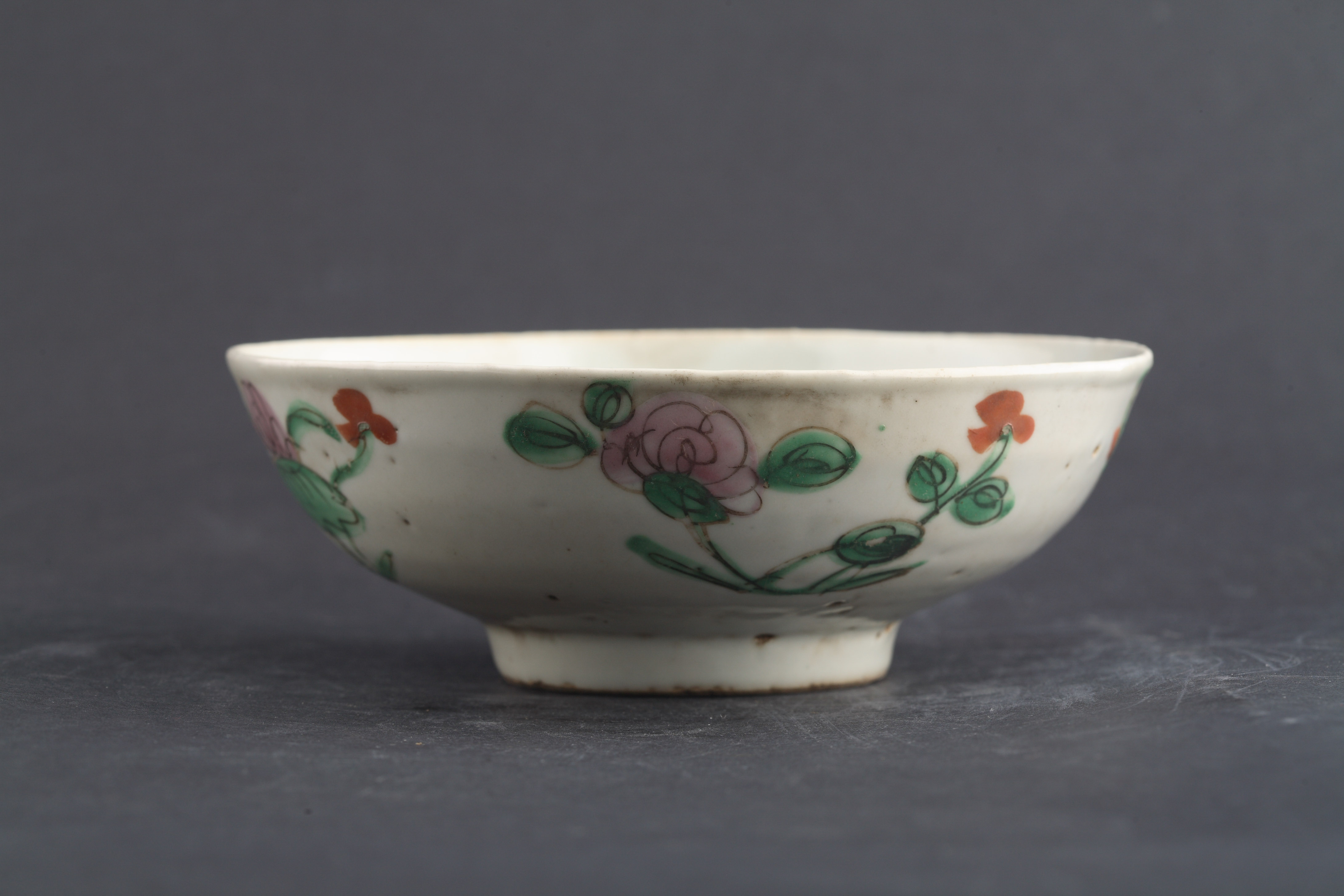 清粉彩四季花卉纹碗-11