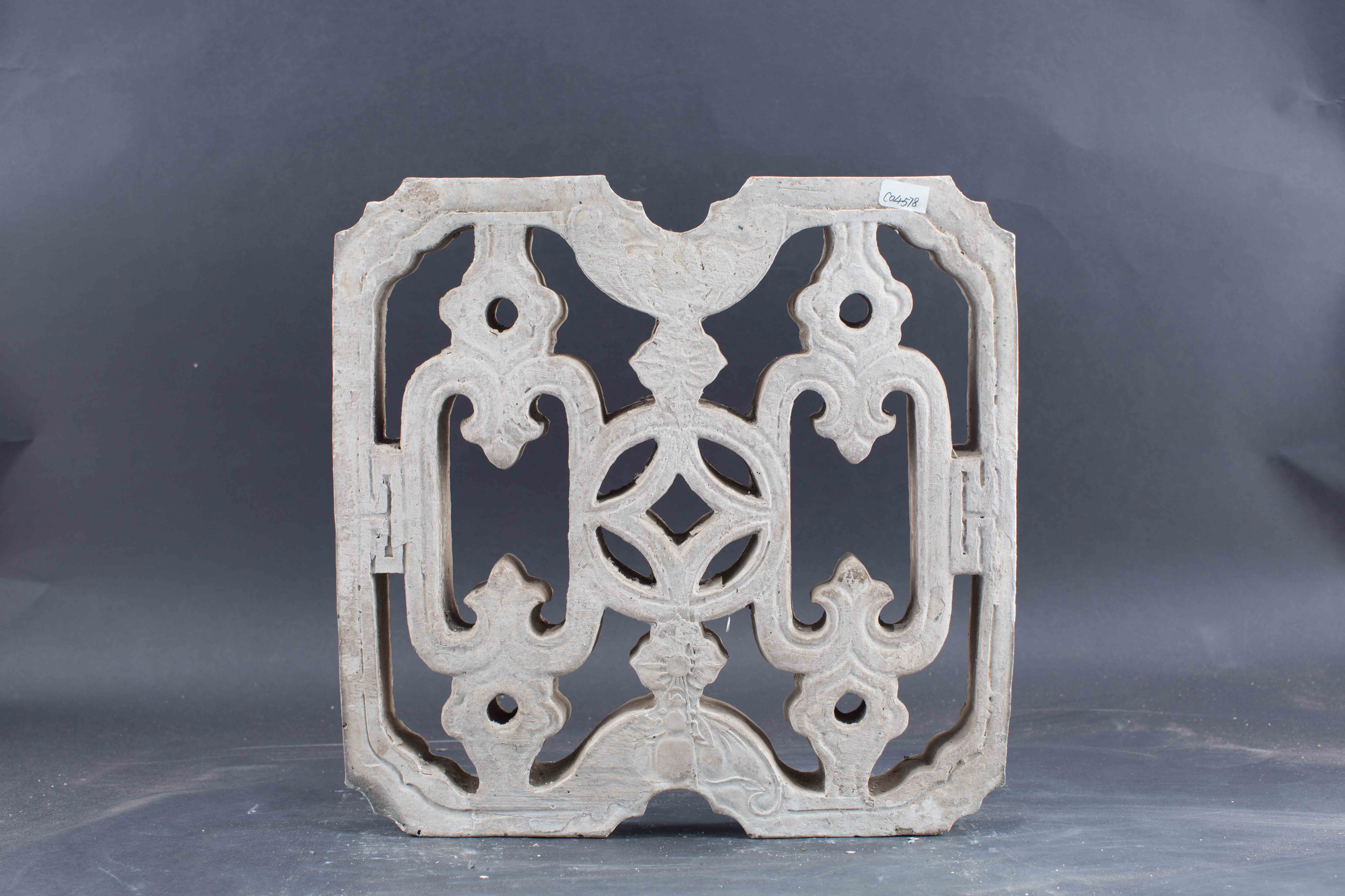 中华民国蝙蝠铜钱花草纹陶花窗-18