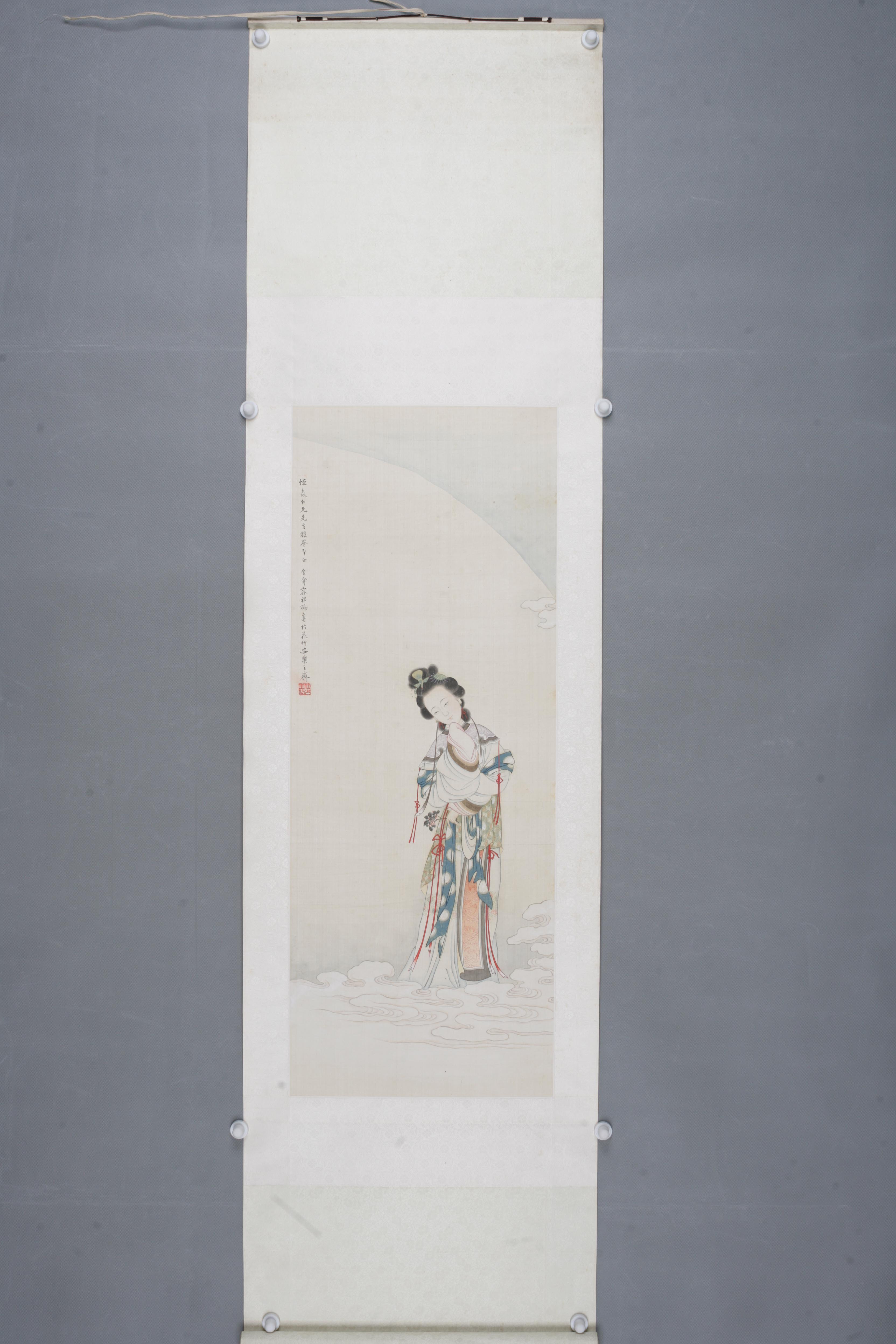 中华民国容祖椿姮娥图轴